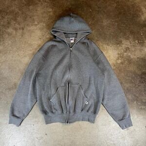 Russell Athletic grey zip up hoodie Men's Size L